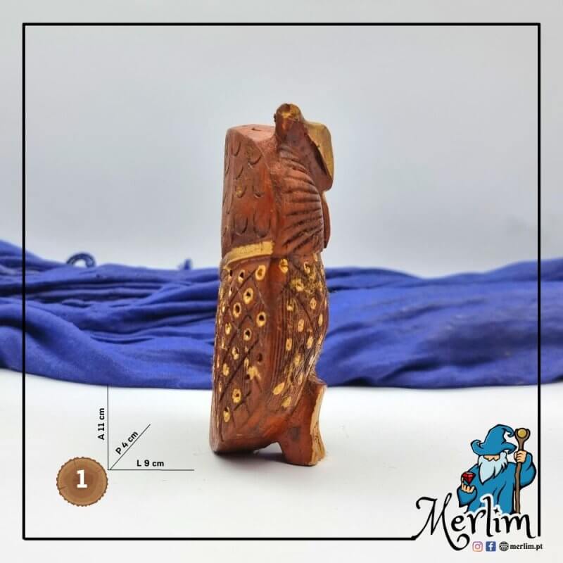 N1 Mocho ou coruja esculpidos artesanalmente em madeira medidas