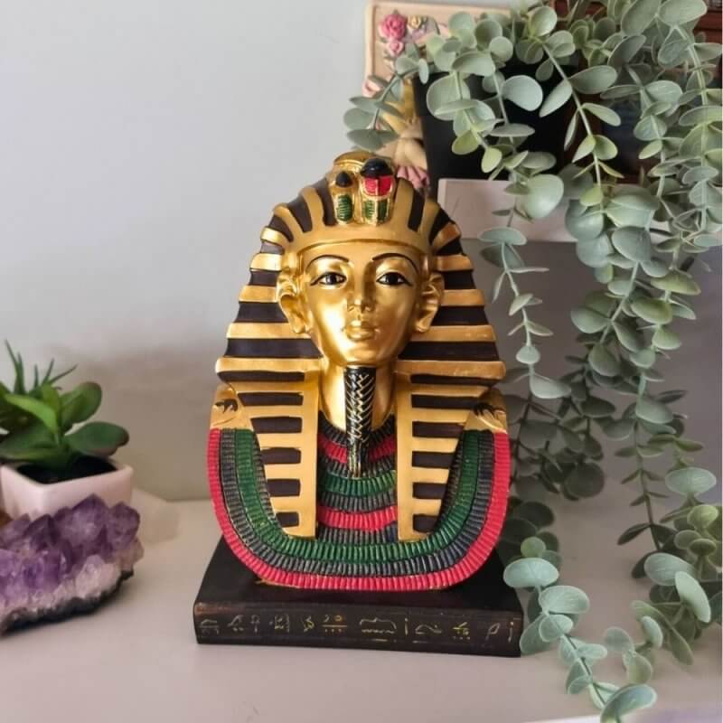 Réplica da esfinge de Tutancâmon grande figura de decoração do Egipto em resina