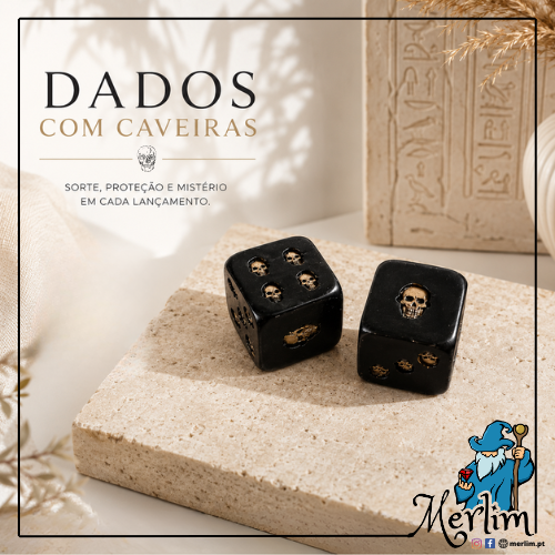 Dados de jogar com caveira em resina