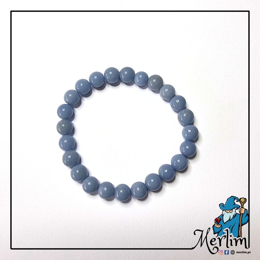 vista de cima Pulseira pedra Angelita natural