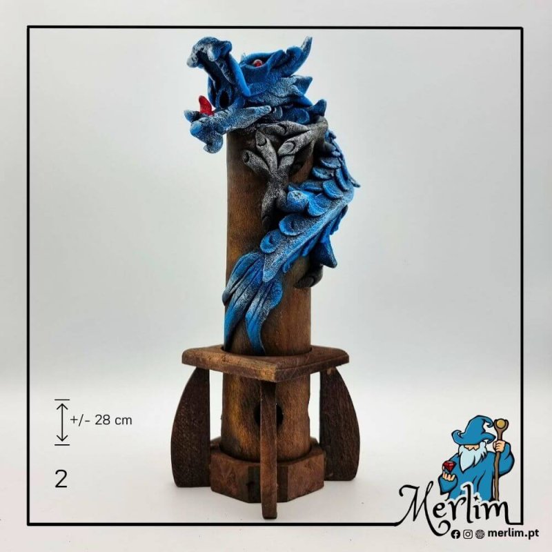2 Queimador de Incenso Dragão Medieval azul