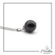 pingente colar bola de pedra turmalina negra preta capa